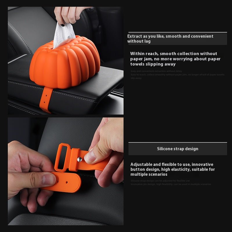 Pumpkin Cloud Silicone Tissue Box Cover for Tesla Model Y/3/X/S – Soft Dustproof Decorative Case for Car & Home - Additional Product Image