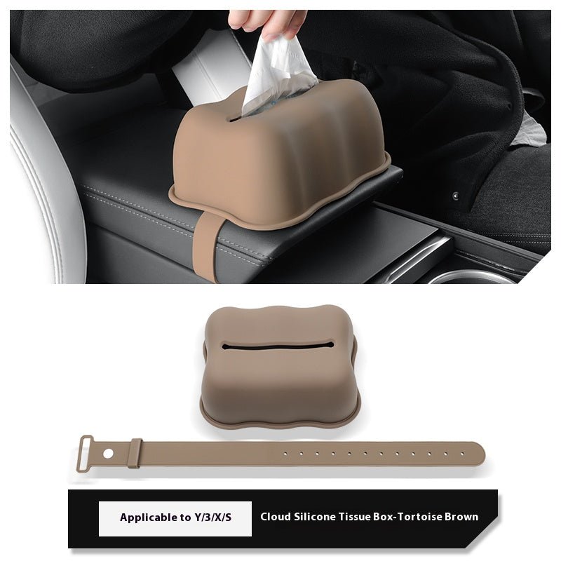 Pumpkin Cloud Silicone Tissue Box Cover for Tesla Model Y/3/X/S – Soft Dustproof Decorative Case for Car & Home - Additional Product Image