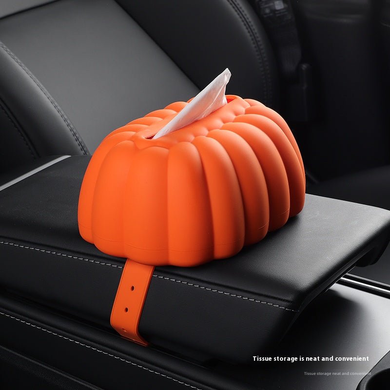 Pumpkin Cloud Silicone Tissue Box Cover for Tesla Model Y/3/X/S – Soft Dustproof Decorative Case for Car & Home - Additional Product Image