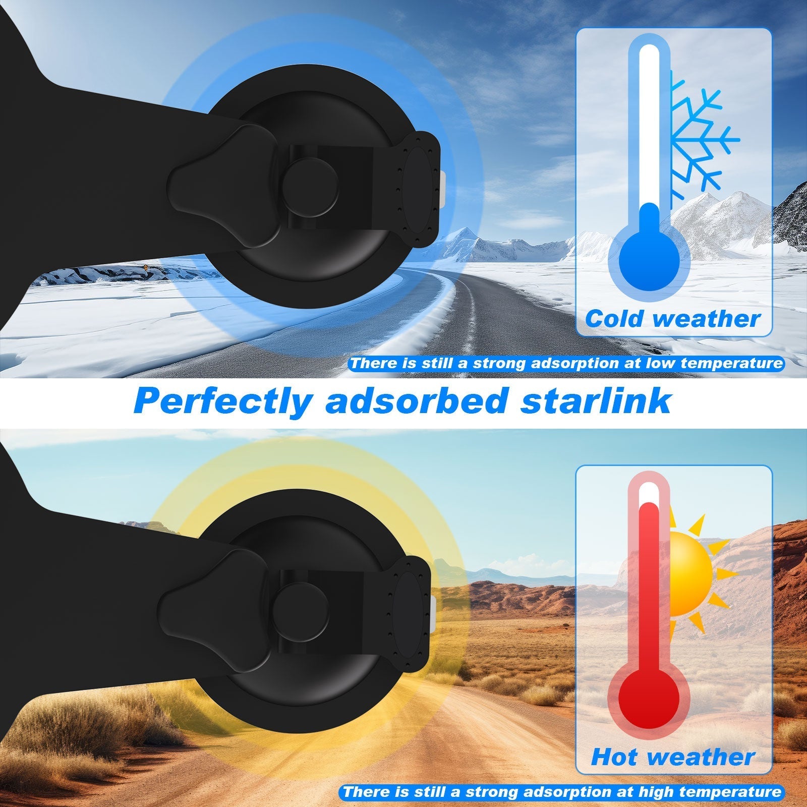 Star link MINI Suction Cup Roof Mount with Adapter Base – Secure & Removable Car Roof Rack Kit for Starlink Mini Satellite - Additional Product Image
