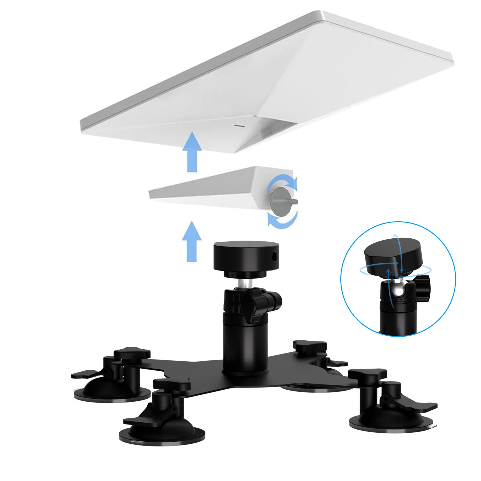 Star link MINI Suction Cup Roof Mount with Adapter Base – Secure & Removable Car Roof Rack Kit for Starlink Mini Satellite - Main Product Image
