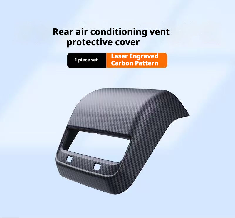 Carbon Fiber Rear Air Vent Cover for Tesla Model 3/Y - Center Console Armrest Protective Trim - Interior Upgrade Accessories