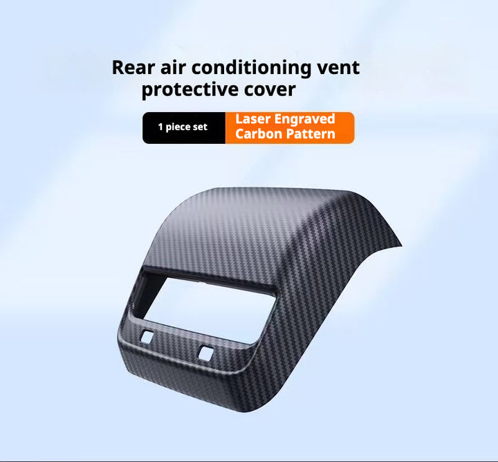 Carbon Fiber Rear Air Vent Cover for Tesla Model 3/Y - Center Console Armrest Protective Trim - Interior Upgrade Accessories