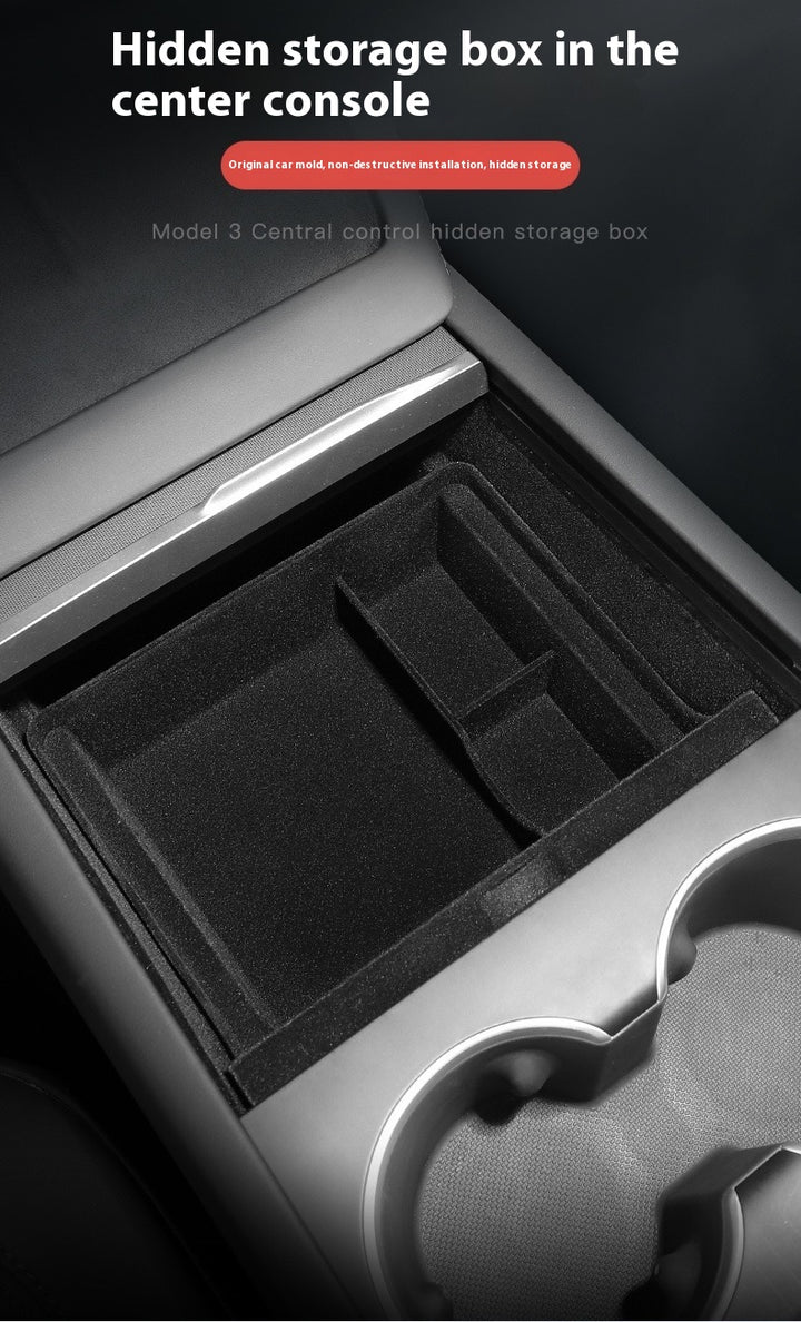 For 2024 and later upgraded Tesla Model 3/Y center console storage tray armrest box - custom interior accessories, suitable for 2024 and later