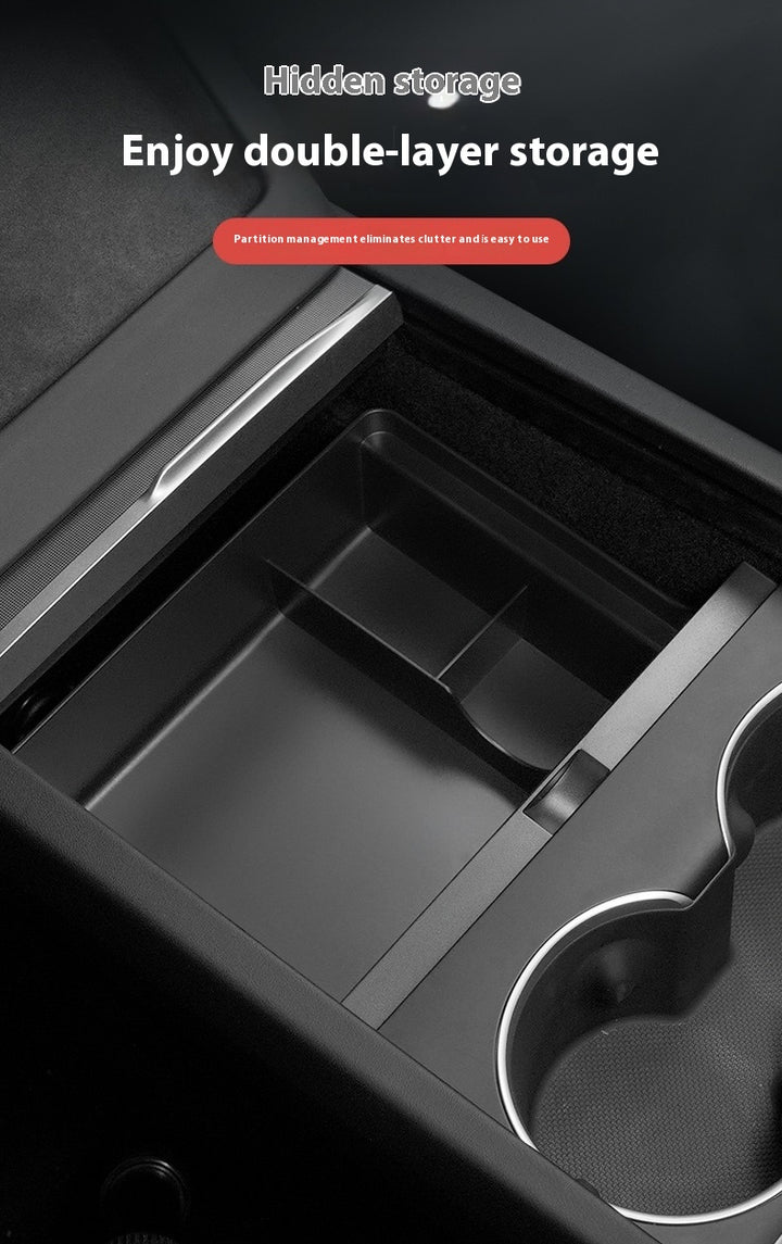 For 2024 and later upgraded Tesla Model 3/Y center console storage tray armrest box - custom interior accessories, suitable for 2024 and later