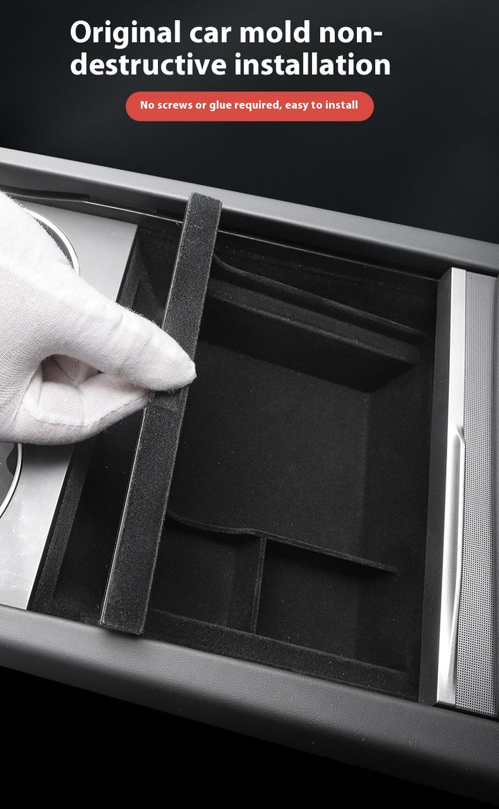 For 2024 and later upgraded Tesla Model 3/Y center console storage tray armrest box - custom interior accessories, suitable for 2024 and later