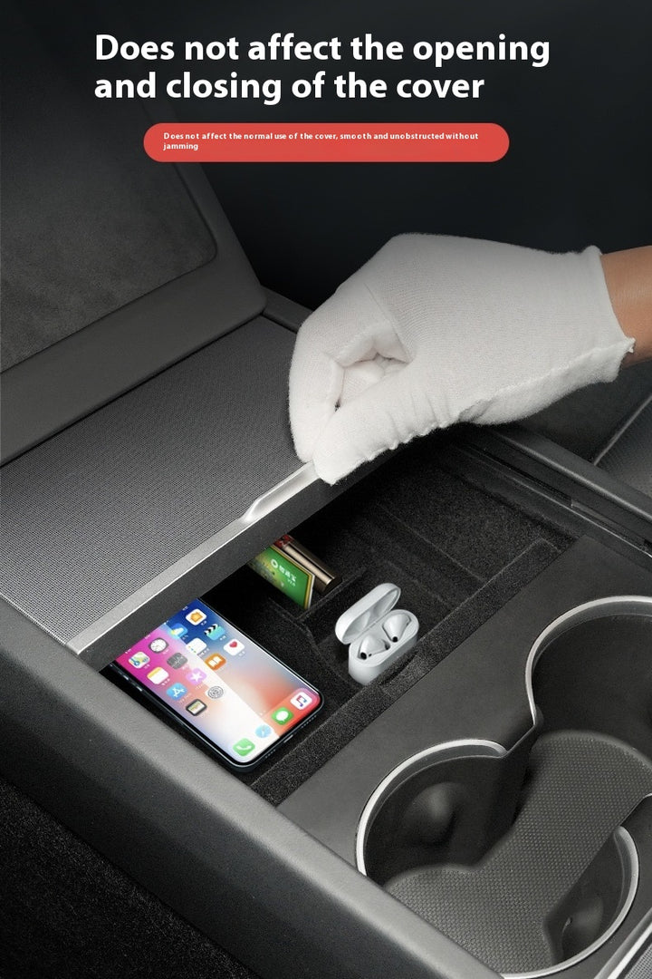 For 2024 and later upgraded Tesla Model 3/Y center console storage tray armrest box - custom interior accessories, suitable for 2024 and later