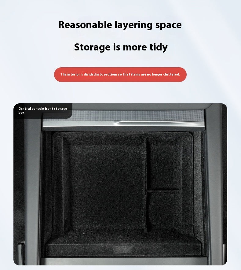 For 2024 and later upgraded Tesla Model 3/Y center console storage tray armrest box - custom interior accessories, suitable for 2024 and later