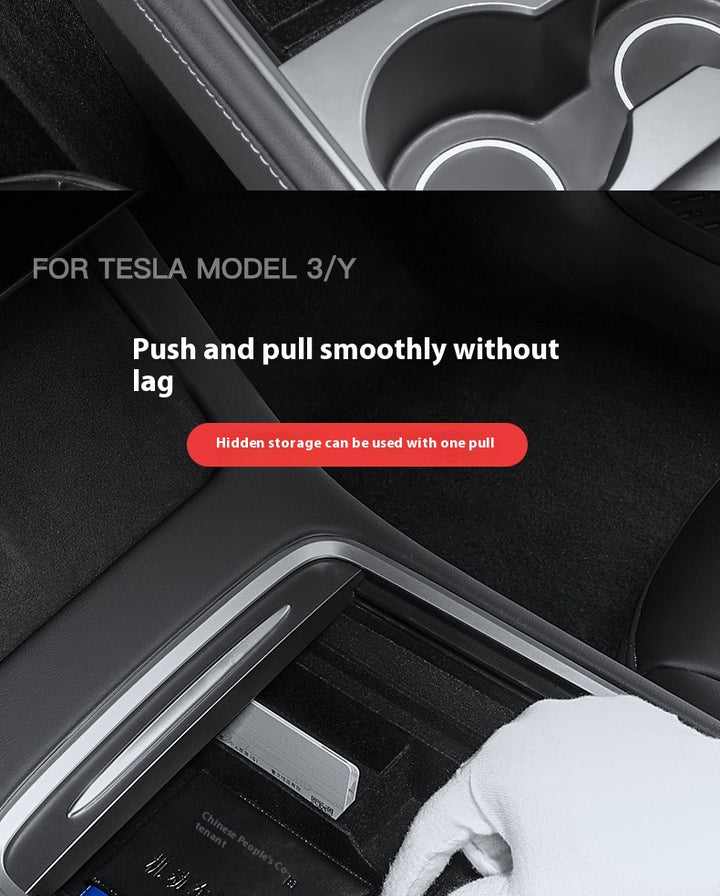 For 2024 and later upgraded Tesla Model 3/Y center console storage tray armrest box - custom interior accessories, suitable for 2024 and later
