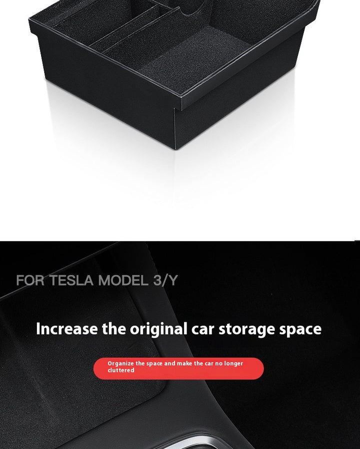 For 2024 and later upgraded Tesla Model 3/Y center console storage tray armrest box - custom interior accessories, suitable for 2024 and later