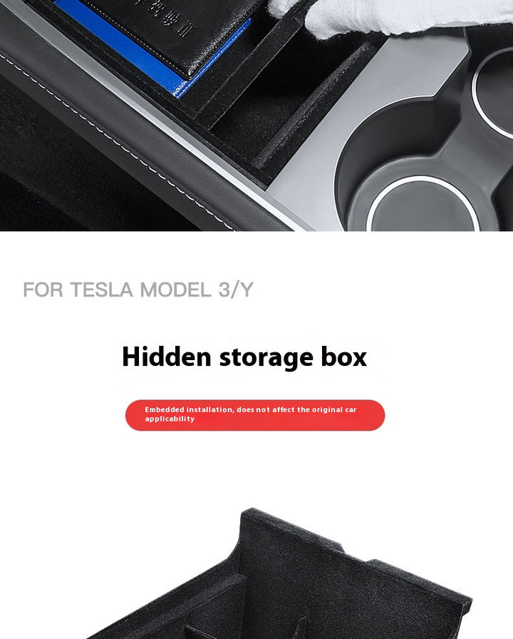 For 2024 and later upgraded Tesla Model 3/Y center console storage tray armrest box - custom interior accessories, suitable for 2024 and later