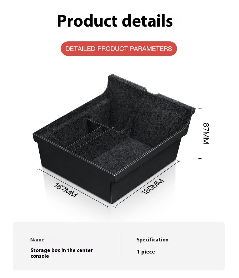 For 2024 and later upgraded Tesla Model 3/Y center console storage tray armrest box - custom interior accessories, suitable for 2024 and later