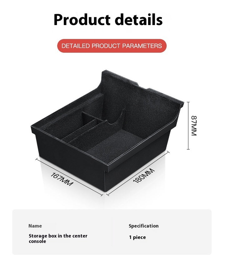 For 2024 and later upgraded Tesla Model 3/Y center console storage tray armrest box - custom interior accessories, suitable for 2024 and later