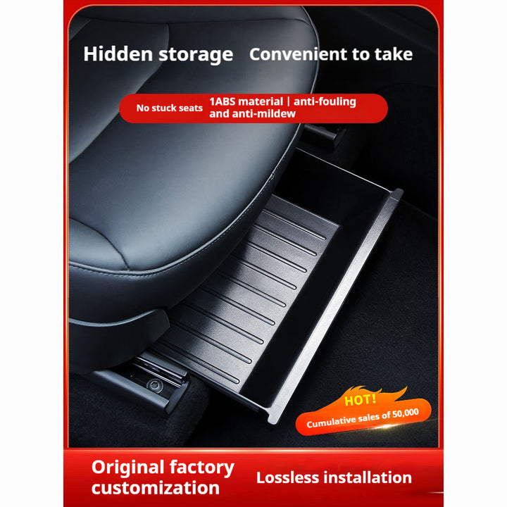 custom fit Tesla model Y under-seat storage box