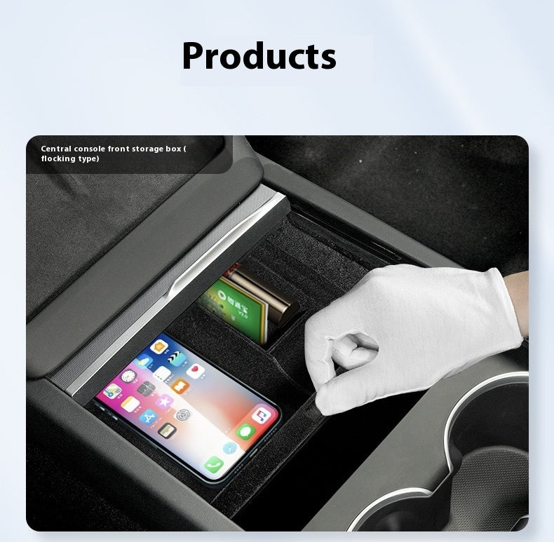 For 2024 and later upgraded Tesla Model 3/Y center console storage tray armrest box - custom interior accessories, suitable for 2024 and later