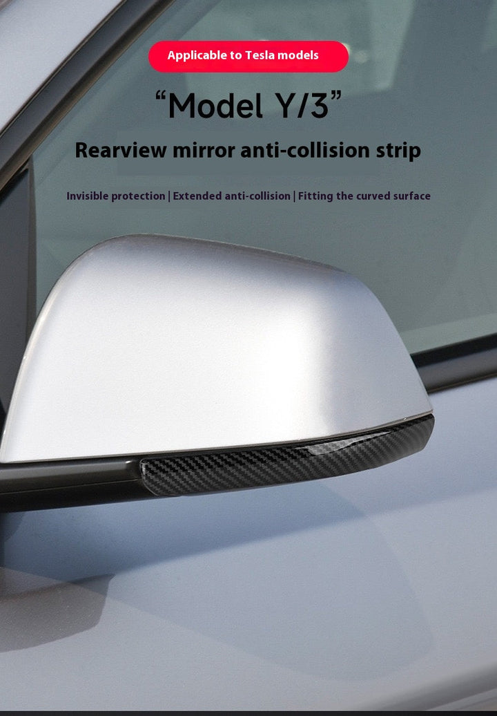 Tesla Model 3/Y Upgraded Rearview Mirror Anti-collision Strip - Rearview Mirror Protective Cover