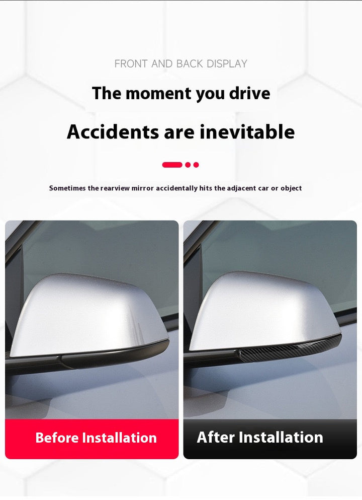 Tesla Model 3/Y Upgraded Rearview Mirror Anti-collision Strip - Rearview Mirror Protective Cover