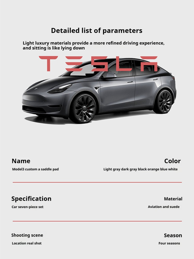 custom Tesla model 3/Y seat cushion – thin, breathable, half-wrapped Sue’s cars eat pad for year-round comfort