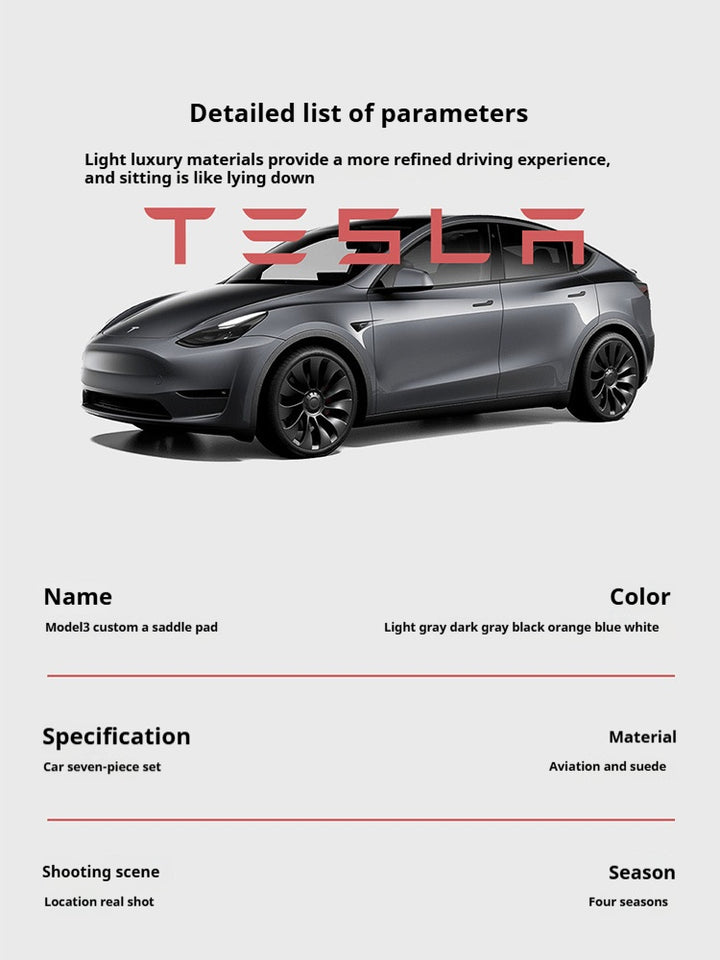 custom Tesla model 3/Y seat cushion – thin, breathable, half-wrapped Sue’s cars eat pad for year-round comfort