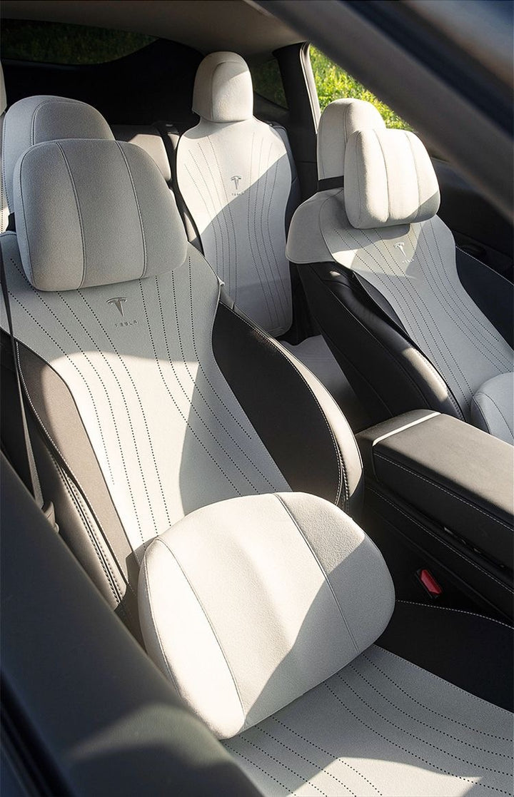 custom Tesla model 3/Y seat cushion – thin, breathable, half-wrapped Sue’s cars eat pad for year-round comfort