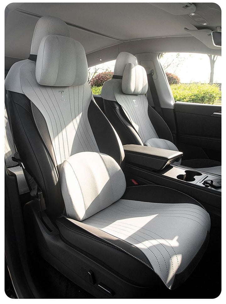 custom Tesla model 3/Y seat cushion – thin, breathable, half-wrapped Sue’s cars eat pad for year-round comfort
