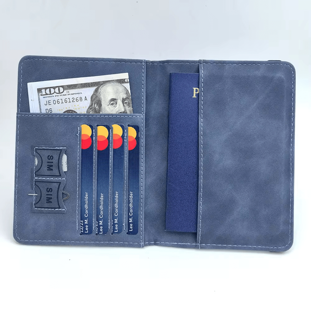 Multifunctional Leather Passport Holder Wallet with RFID Blocking – Travel Organizer with Card Slots - Modxgear