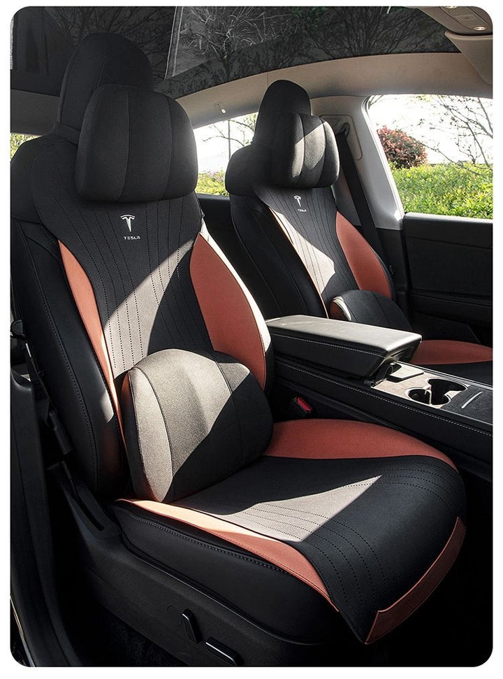 custom Tesla model 3/Y seat cushion – thin, breathable, half-wrapped Sue’s cars eat pad for year-round comfort
