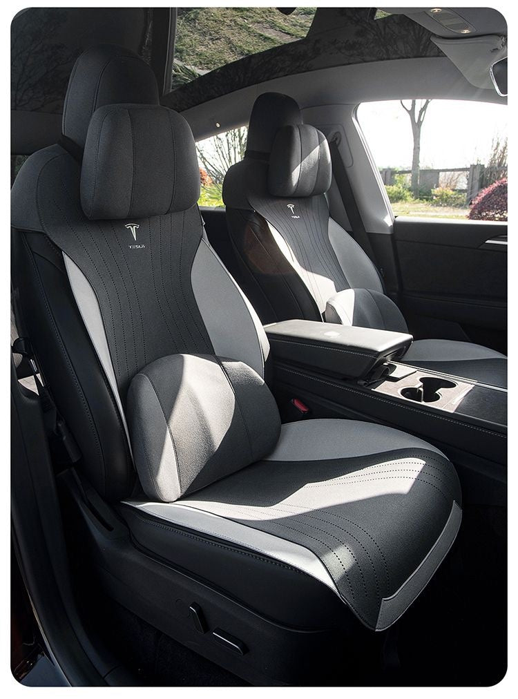 custom Tesla model 3/Y seat cushion – thin, breathable, half-wrapped Sue’s cars eat pad for year-round comfort