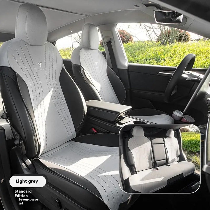 custom Tesla model 3/Y seat cushion – thin, breathable, half-wrapped Sue’s cars eat pad for year-round comfort