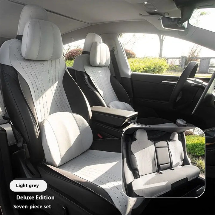 custom Tesla model 3/Y seat cushion – thin, breathable, half-wrapped Sue’s cars eat pad for year-round comfort