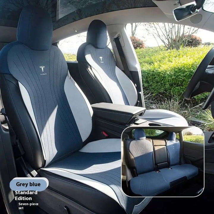 custom Tesla model 3/Y seat cushion – thin, breathable, half-wrapped Sue’s cars eat pad for year-round comfort