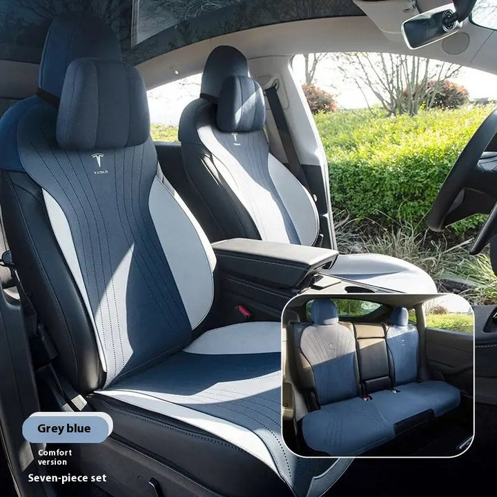 custom Tesla model 3/Y seat cushion – thin, breathable, half-wrapped Sue’s cars eat pad for year-round comfort