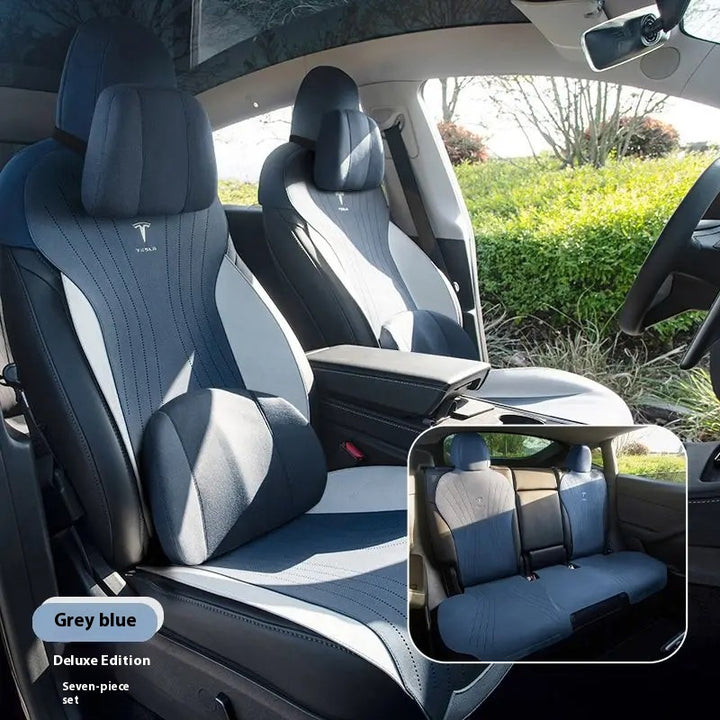 custom Tesla model 3/Y seat cushion – thin, breathable, half-wrapped Sue’s cars eat pad for year-round comfort