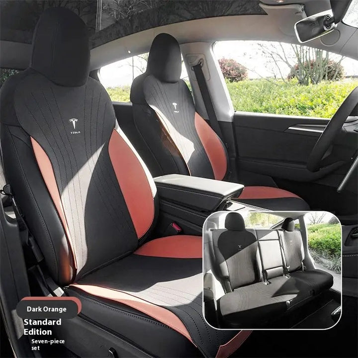 custom Tesla model 3/Y seat cushion – thin, breathable, half-wrapped Sue’s cars eat pad for year-round comfort