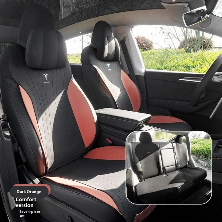 custom Tesla model 3/Y seat cushion – thin, breathable, half-wrapped Sue’s cars eat pad for year-round comfort