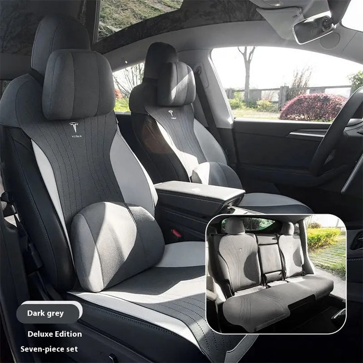 custom Tesla model 3/Y seat cushion – thin, breathable, half-wrapped Sue’s cars eat pad for year-round comfort