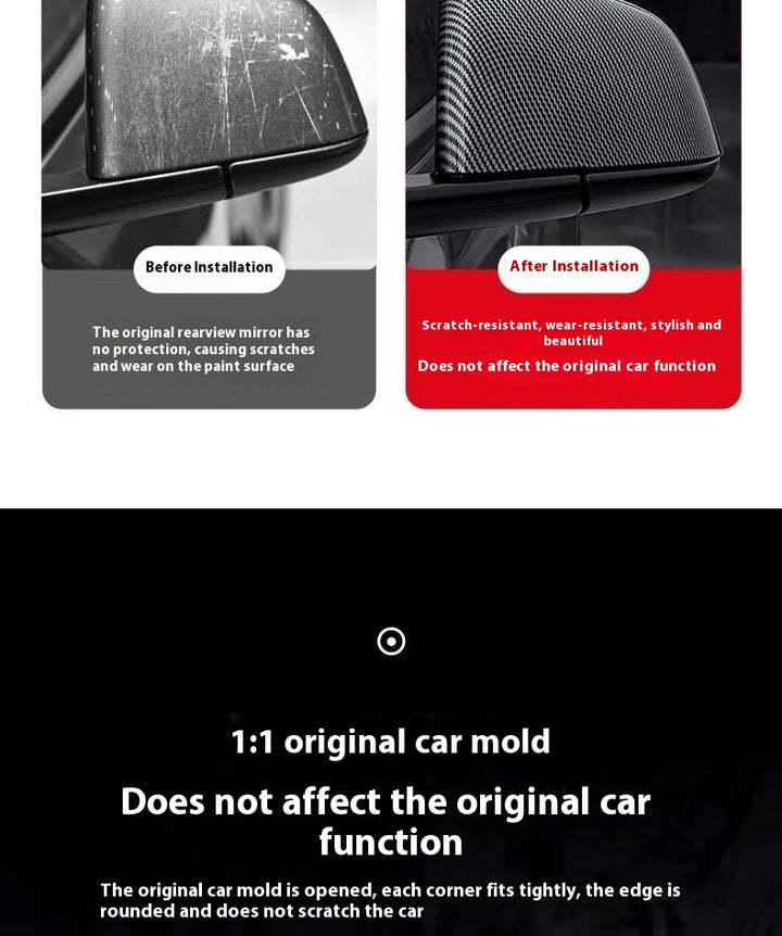carbon fiber side mirror cover caps for Tesla model Y