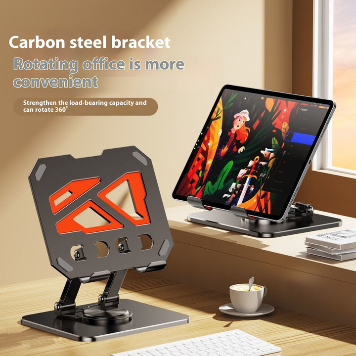 360° Rotating Tablet Stand – Foldable Metal Desktop Holder for Online Classes, Gaming, Study, and Hands-Free Use