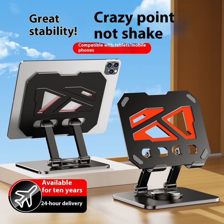 360° Rotating Tablet Stand – Foldable Metal Desktop Holder for Online Classes, Gaming, Study, and Hands-Free Use