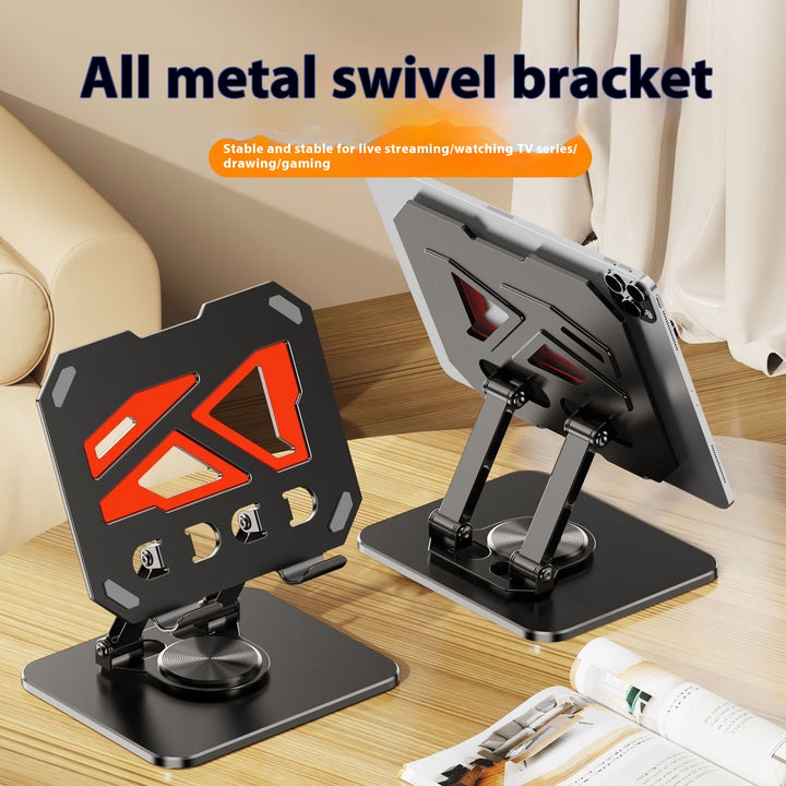 360° Rotating Tablet Stand – Foldable Metal Desktop Holder for Online Classes, Gaming, Study, and Hands-Free Use