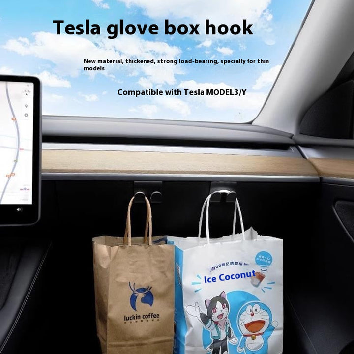 Model Y glove box hook
