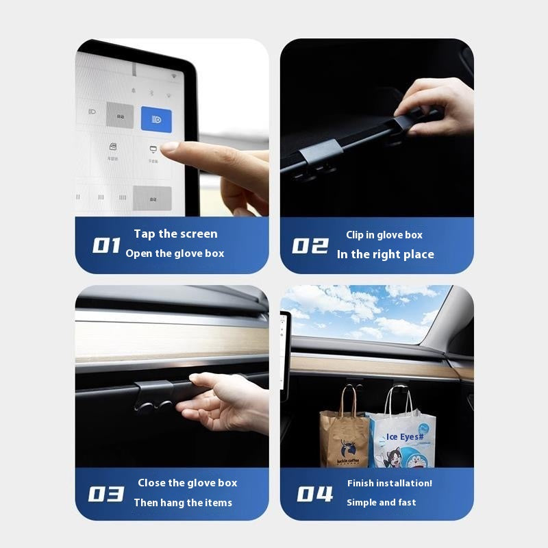 Model Y glove box hook