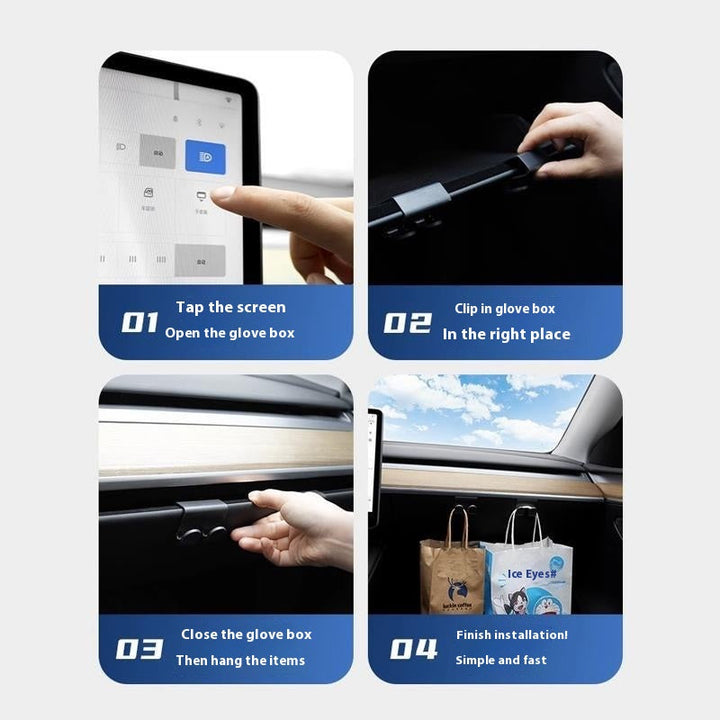 Model Y glove box hook