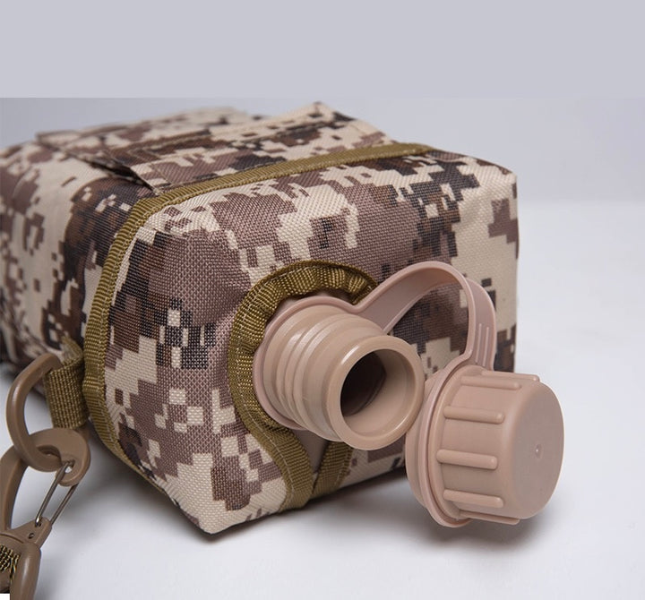 2L Tactical Military Camouflage Water Bottle - Large Capacity Outdoor Survival Water Bottle with Shoulder Strap | Portable Hydration Bottle for Hiking, Camping, Backpacking and Adventure