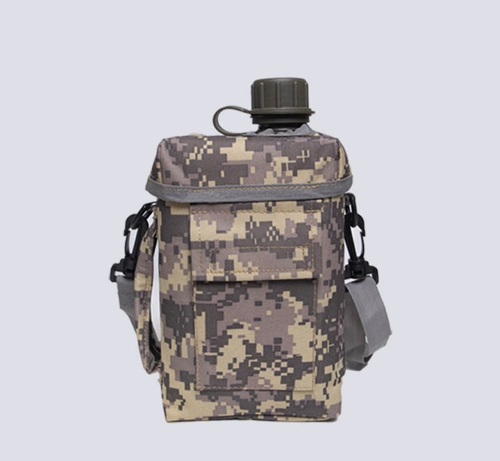 2L Tactical Military Camouflage Water Bottle - Large Capacity Outdoor Survival Water Bottle with Shoulder Strap | Portable Hydration Bottle for Hiking, Camping, Backpacking and Adventure