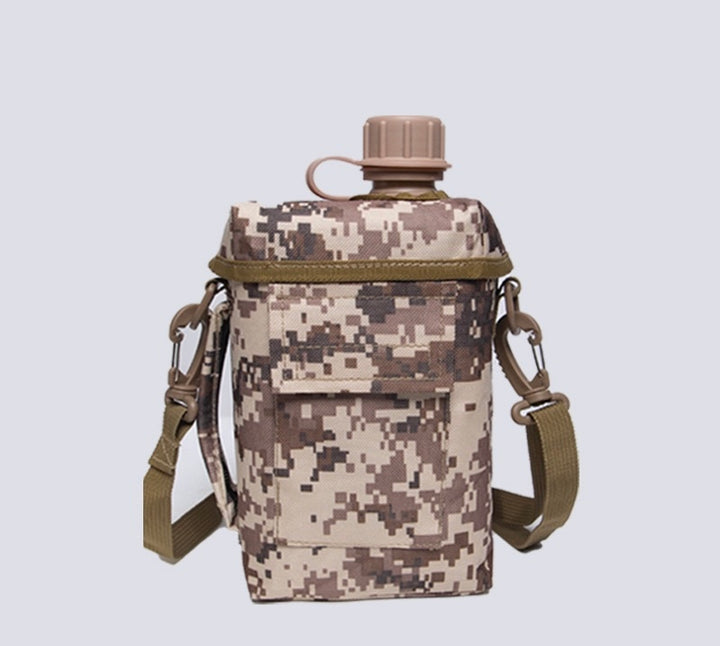 2L Tactical Military Camouflage Water Bottle - Large Capacity Outdoor Survival Water Bottle with Shoulder Strap | Portable Hydration Bottle for Hiking, Camping, Backpacking and Adventure