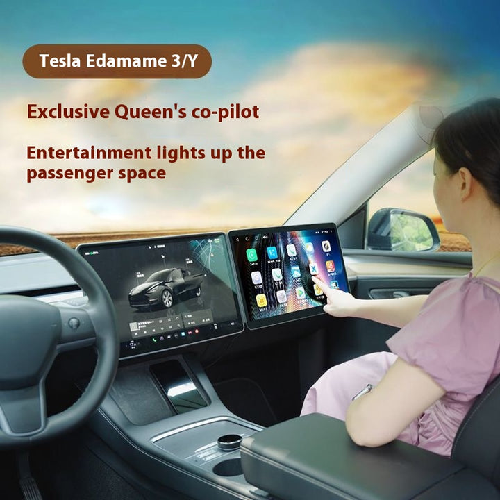 Tesla Model Y / Model 3 Passenger Entertainment Display - Navigation Upgrade, Smart Assistant, Futuristic Add ON