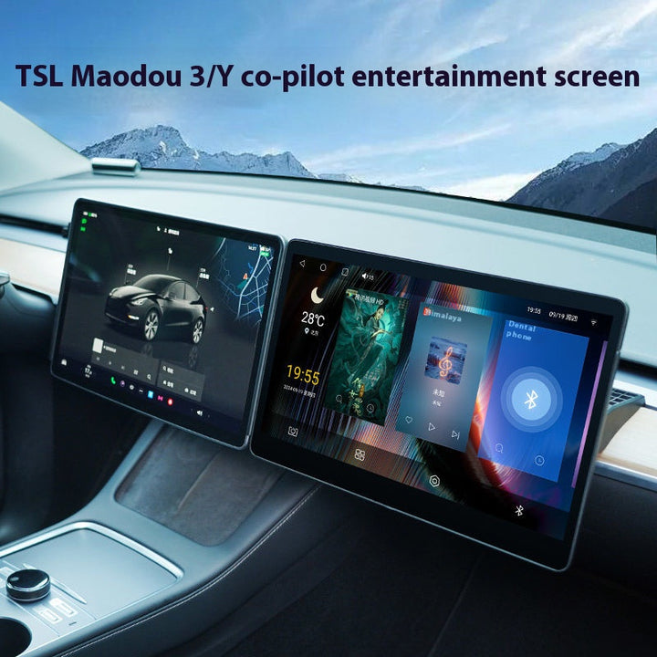 Tesla Model Y / Model 3 Passenger Entertainment Display - Navigation Upgrade, Smart Assistant, Futuristic Add ON