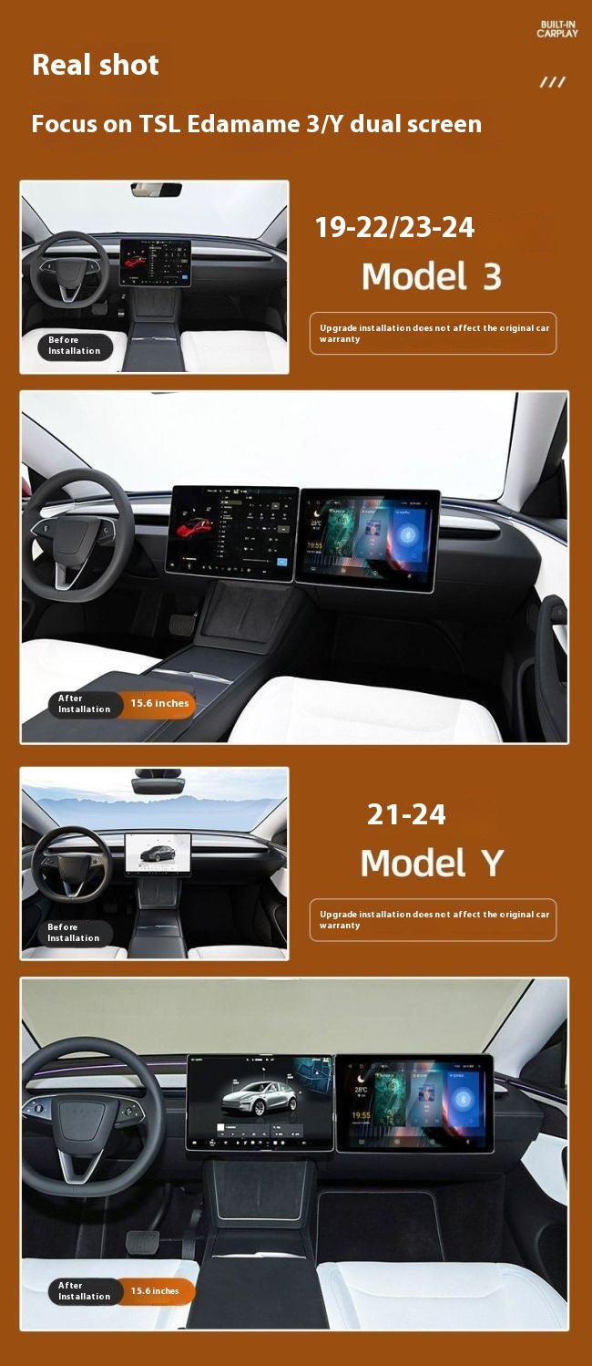 Tesla Model Y / Model 3 Passenger Entertainment Display - Navigation Upgrade, Smart Assistant, Futuristic Add ON