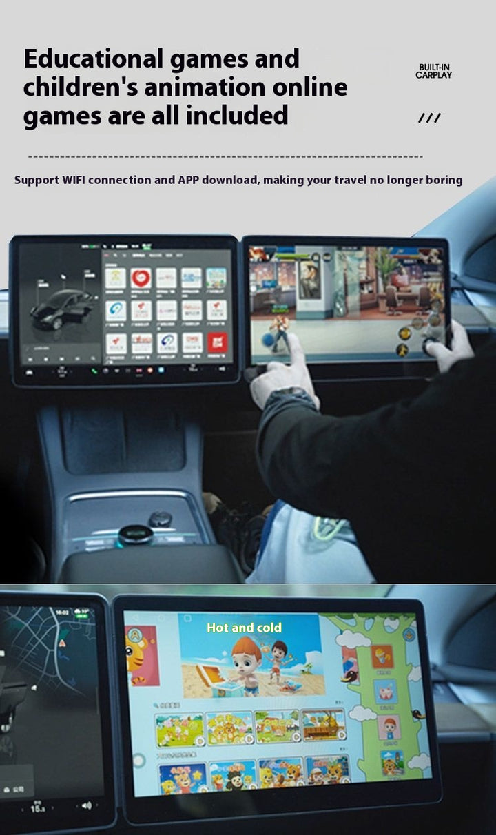 Tesla Model Y / Model 3 Passenger Entertainment Display - Navigation Upgrade, Smart Assistant, Futuristic Add ON